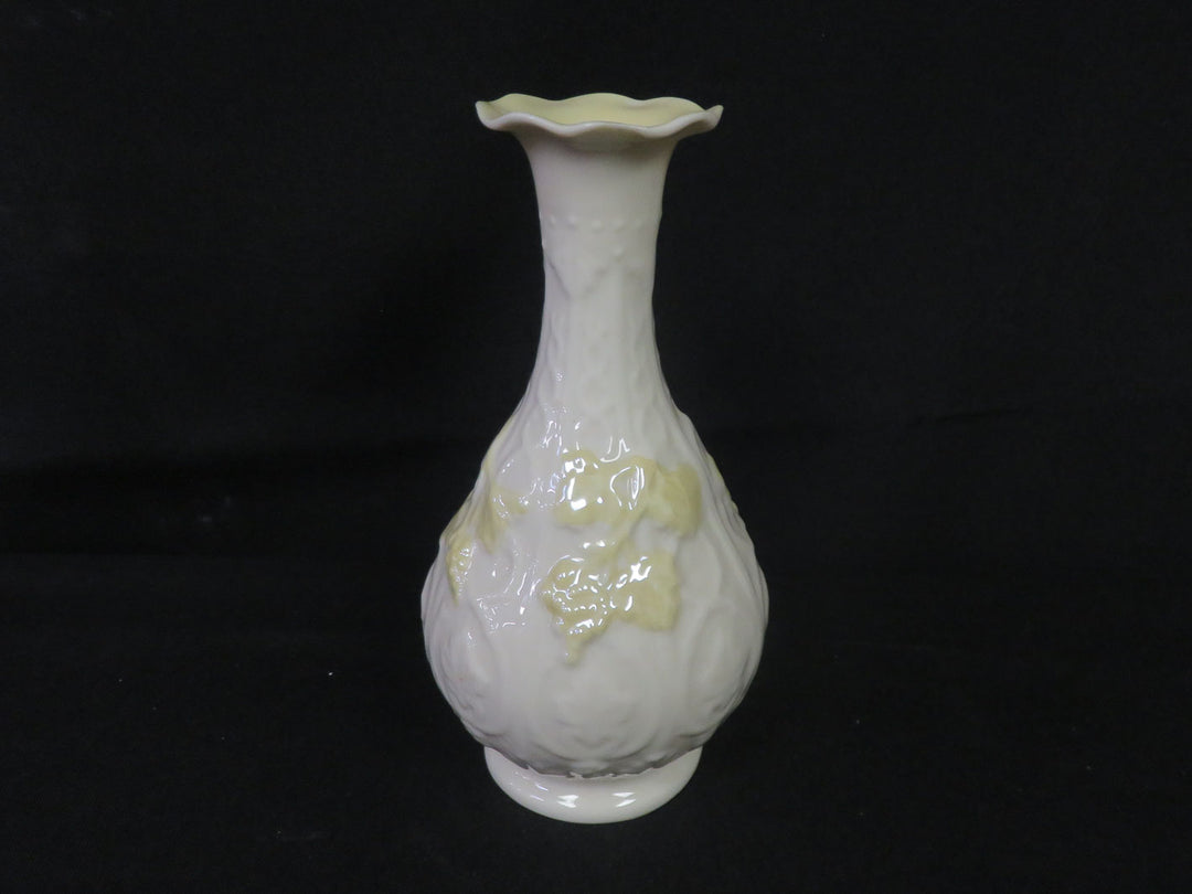 Belleek Yellow Grape Design Vase