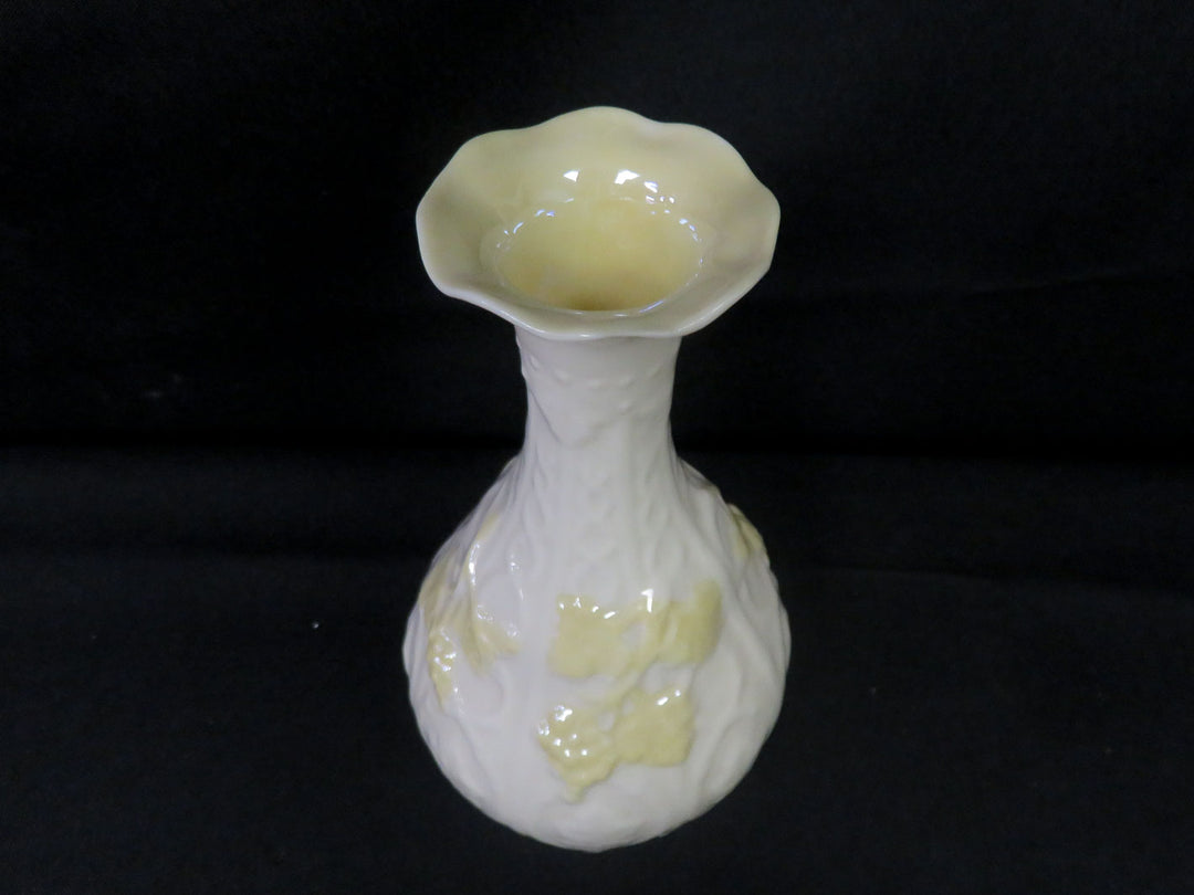 Belleek Yellow Grape Design Vase