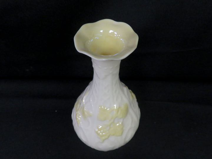 Belleek Yellow Grape Design Vase