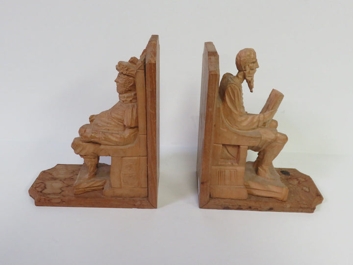 Carved Wood Bookends