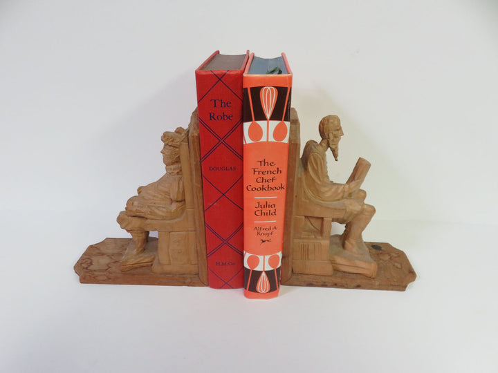 Carved Wood Bookends