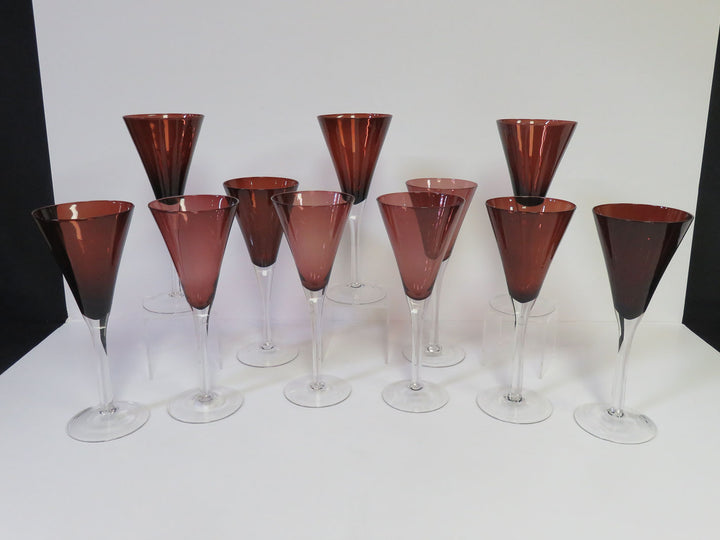 Amethyst Fluted Wine Glasses