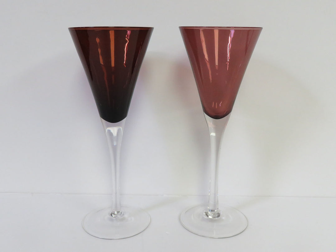 Amethyst Fluted Wine Glasses