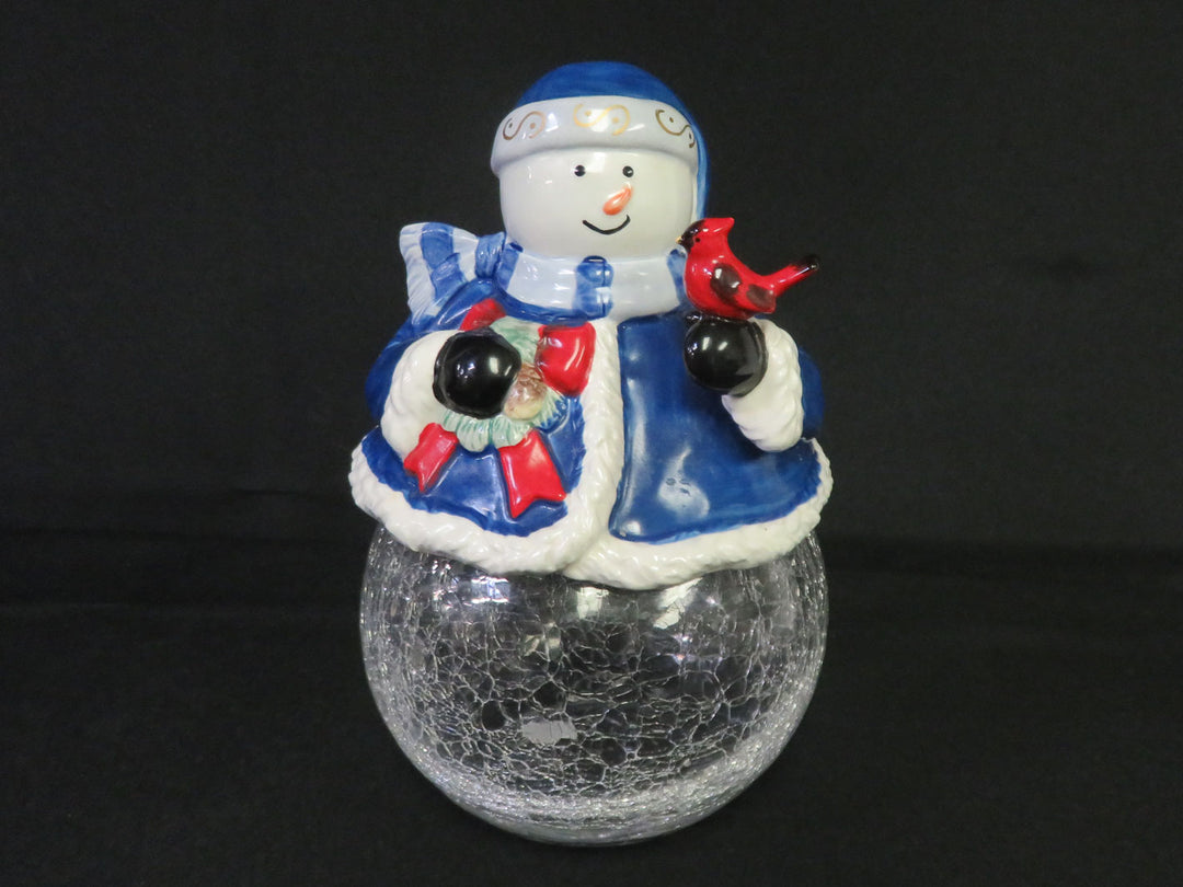 Candy Dish with Snowman Lid - Clearance