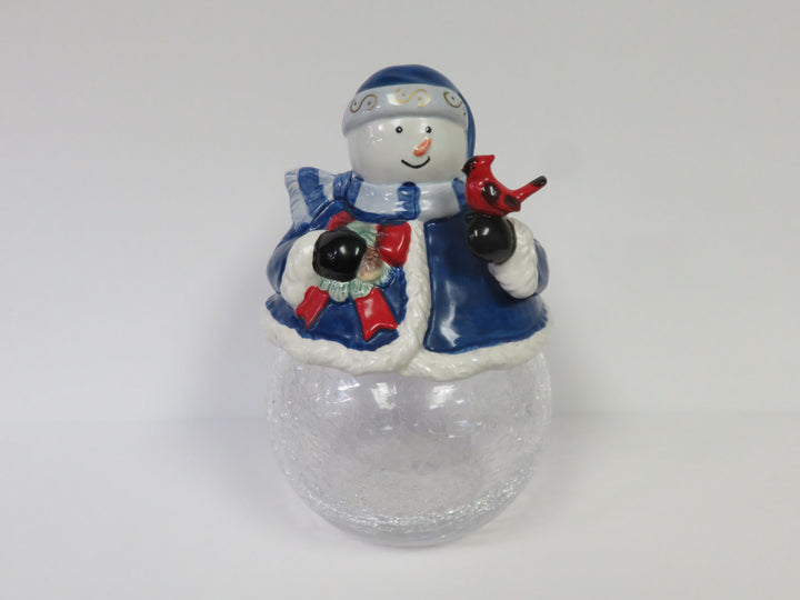 Candy Dish with Snowman Lid - Clearance