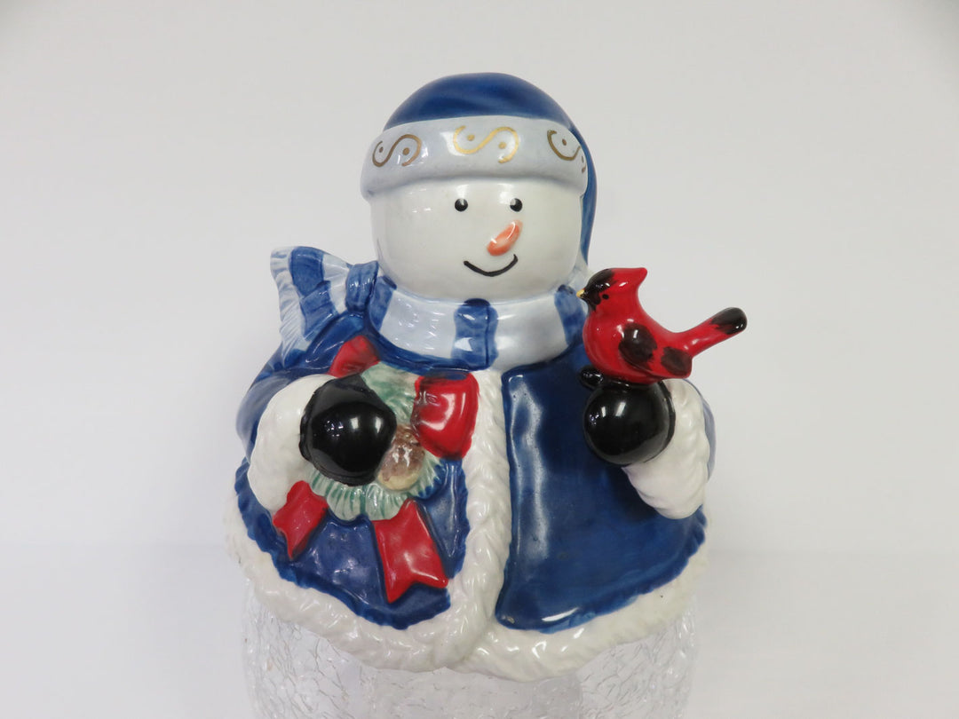 Candy Dish with Snowman Lid - Clearance