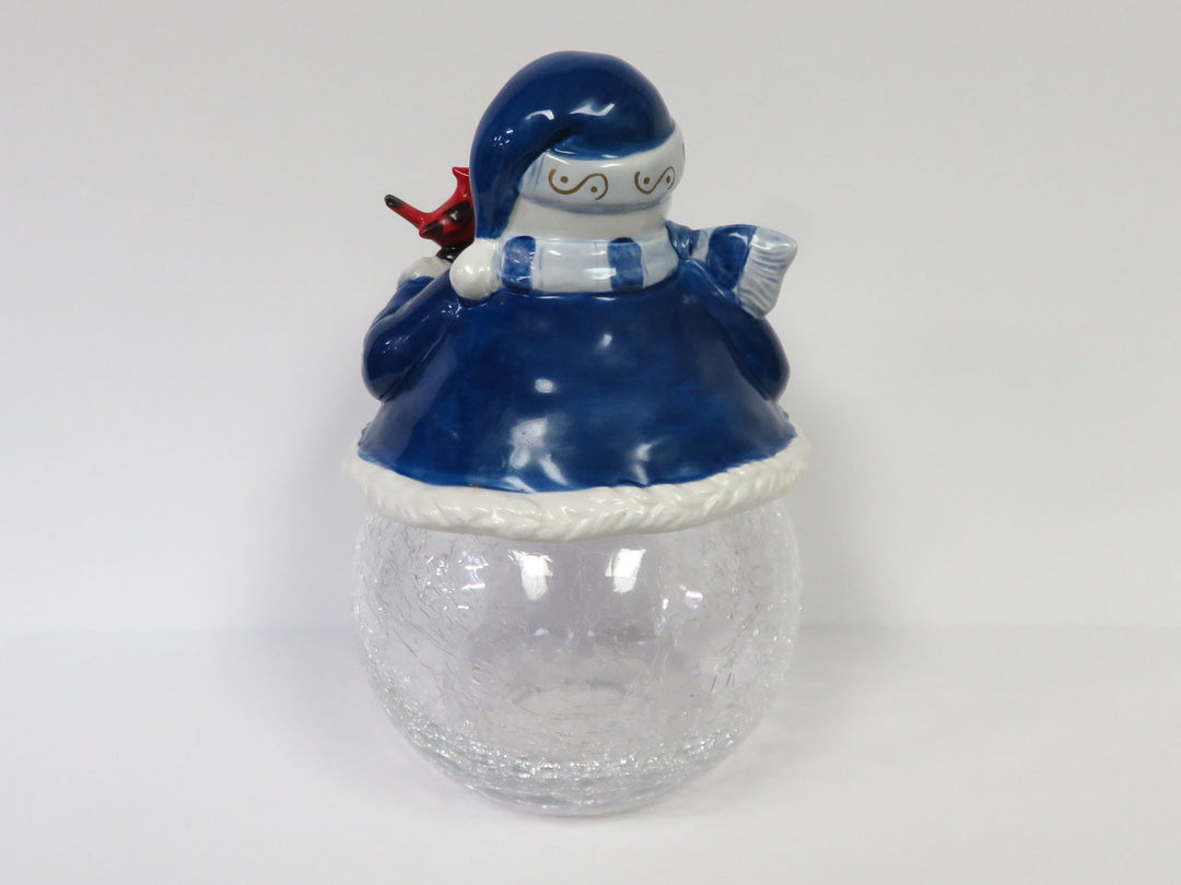 Candy Dish with Snowman Lid - Clearance