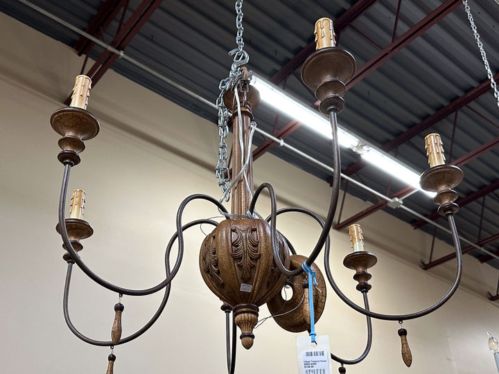 Wood 6 Light Chandelier