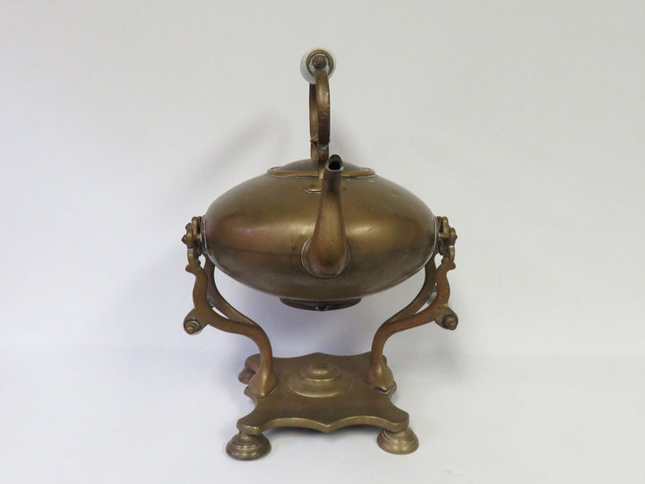 Antique Brass Teapot and Stand