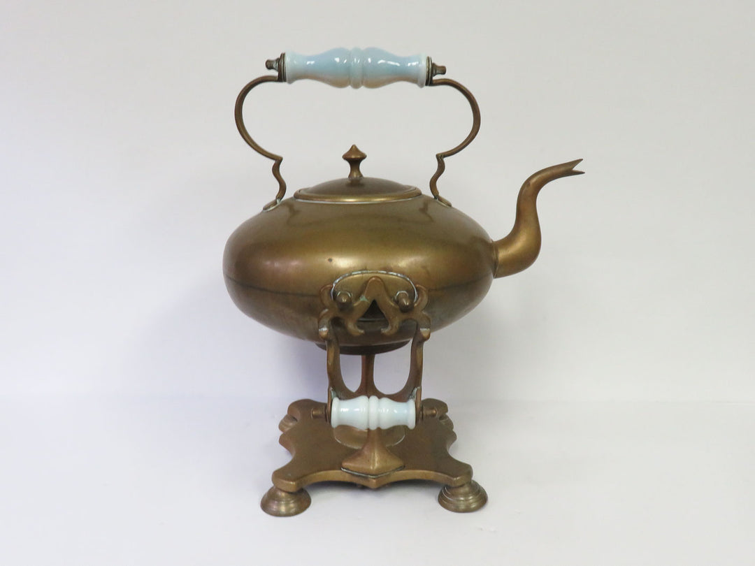 Antique Brass Teapot and Stand