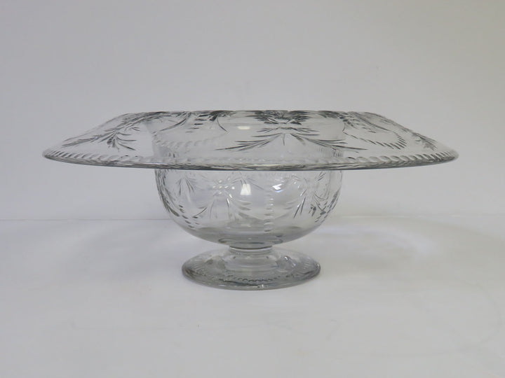 Vintage Folded Rim Crystal Bowl