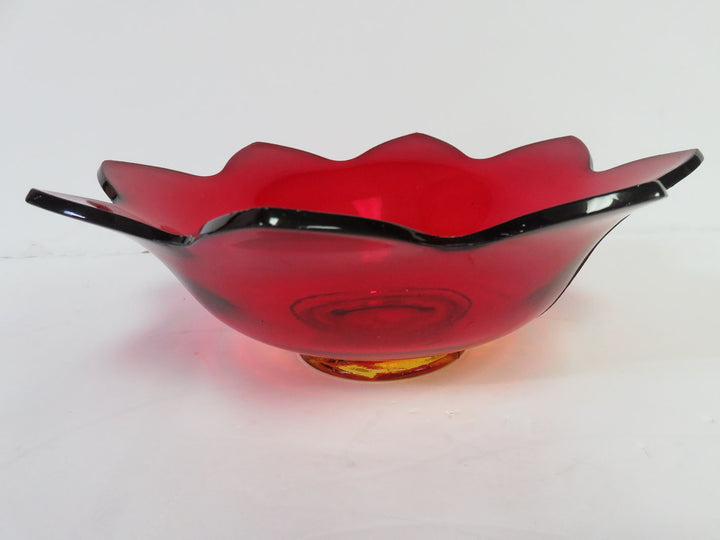 Amberina Petal Bowl