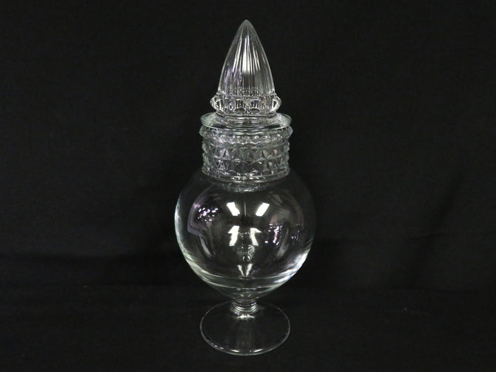 Footed Glass Jar with Pointed Lid