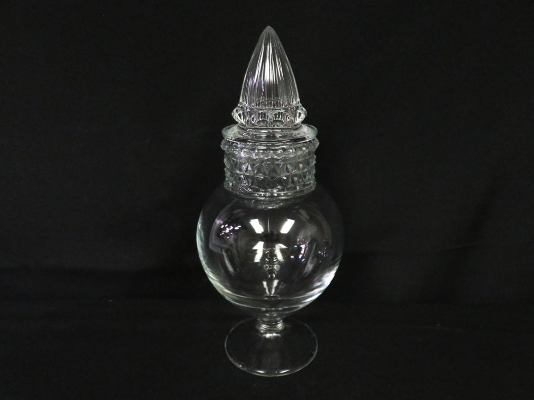 Footed Glass Jar with Pointed Lid