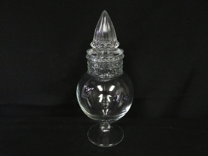 Footed Glass Jar with Pointed Lid