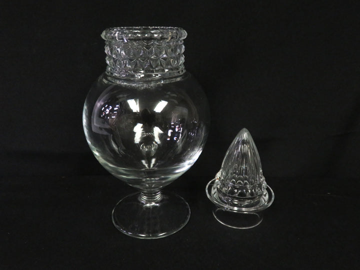 Footed Glass Jar with Pointed Lid