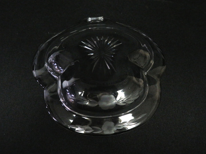 Heisey Curved and Etched Dish