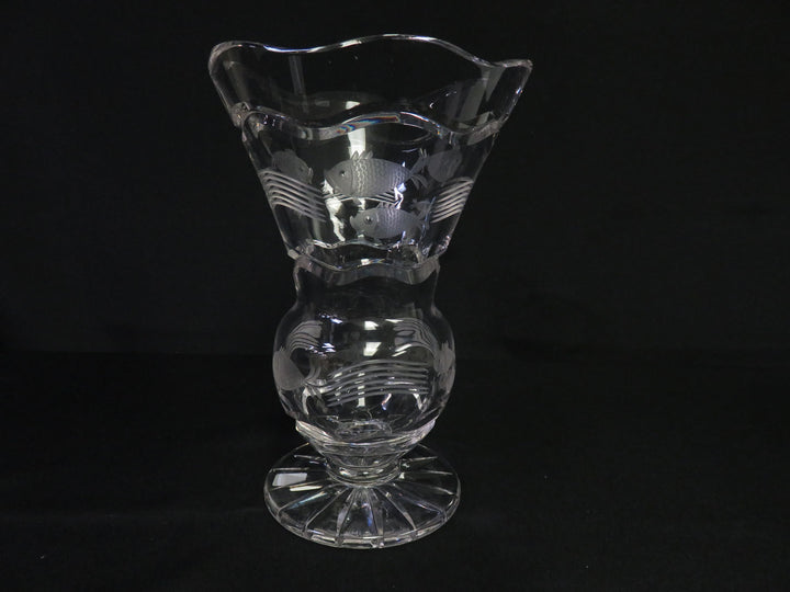 Crystal Fish Motif Vase