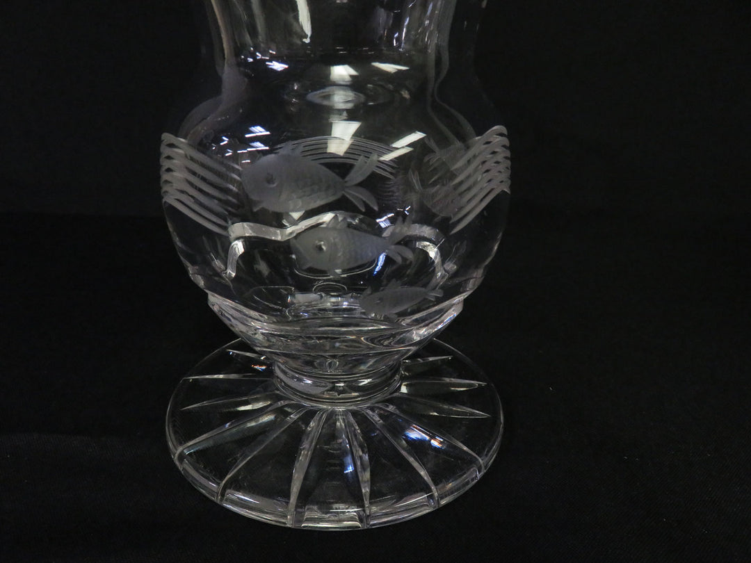 Crystal Fish Motif Vase