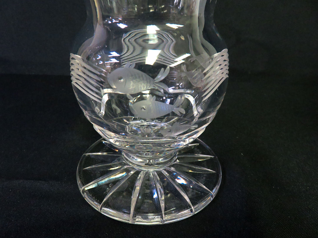 Crystal Fish Motif Vase