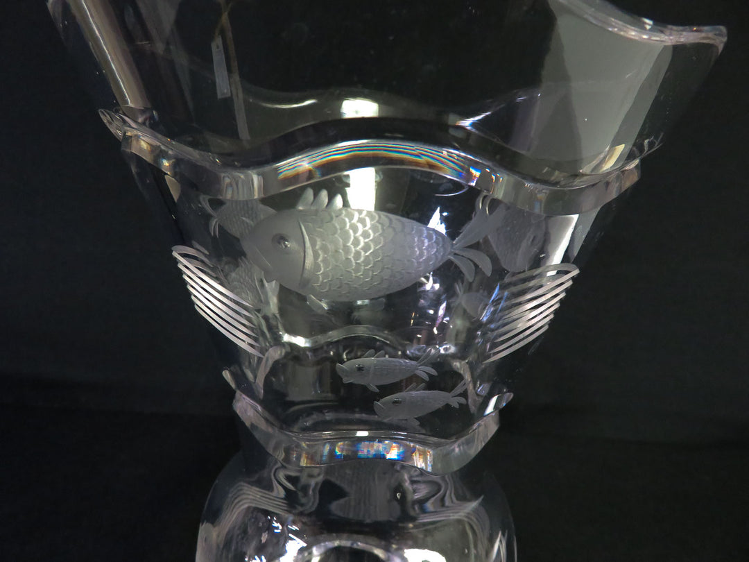 Crystal Fish Motif Vase