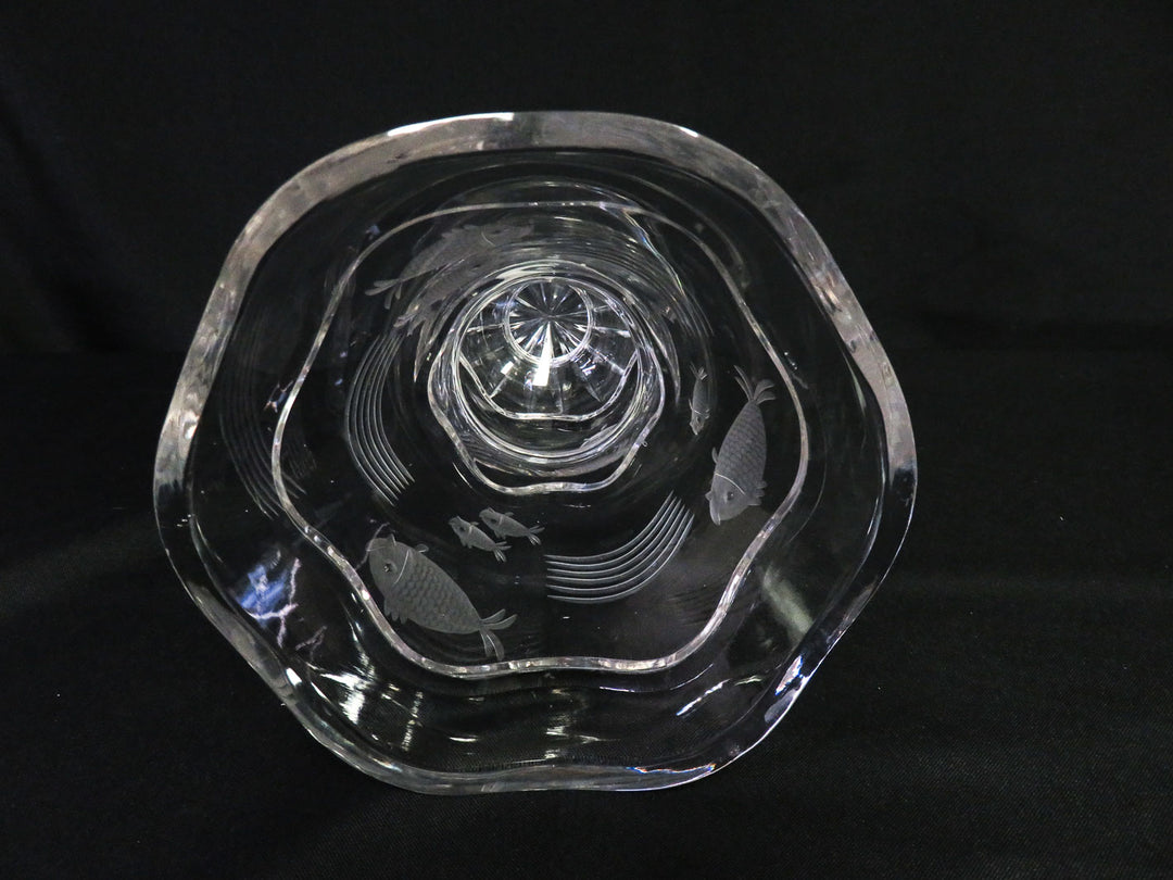 Crystal Fish Motif Vase