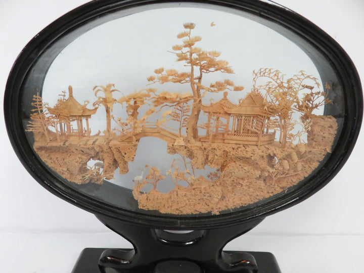 Asian Carved Cork Diorama