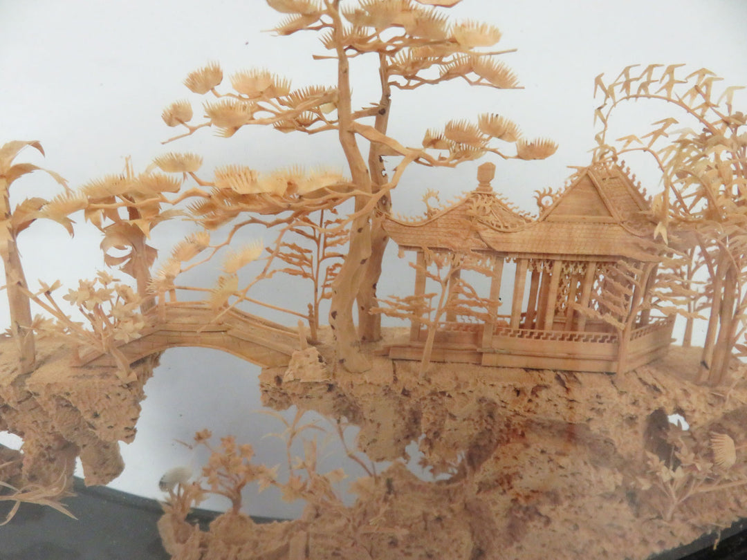 Asian Carved Cork Diorama