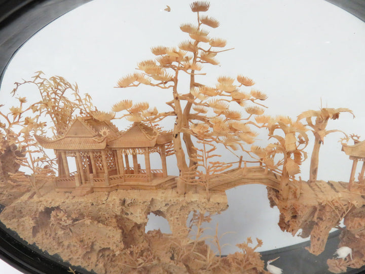 Asian Carved Cork Diorama