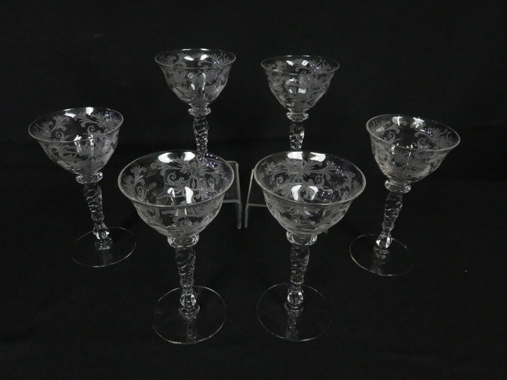 Etched Sherry Glasses