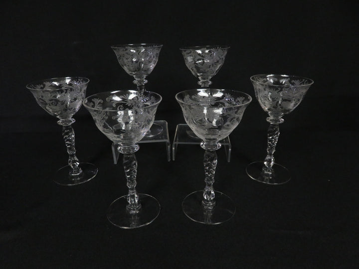 Etched Sherry Glasses