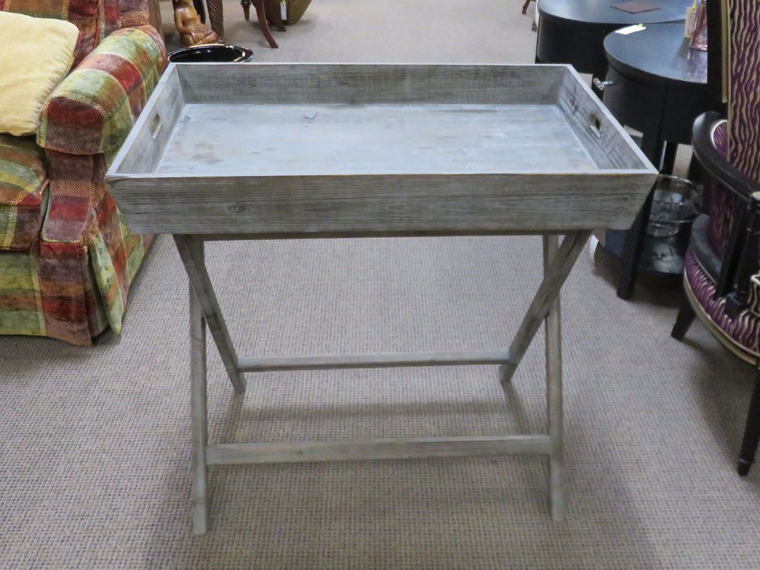 Weathered Wood Tray Table