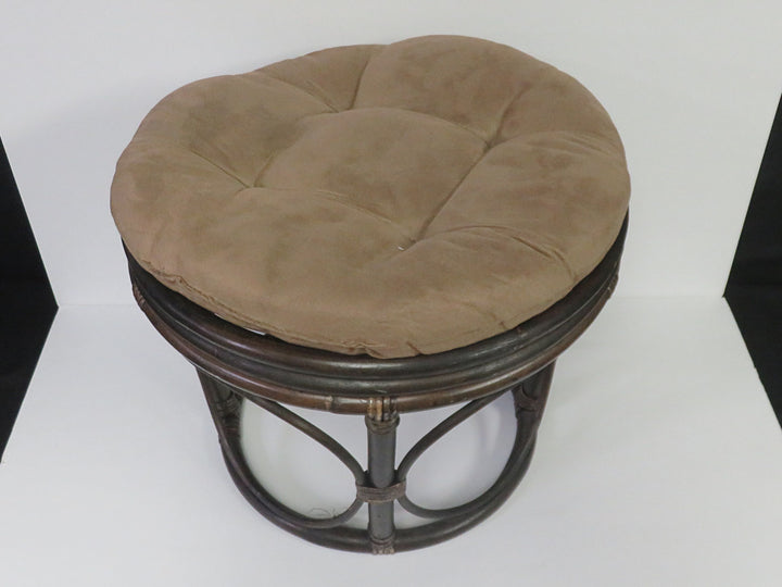 Rattan Ottoman with Cushion