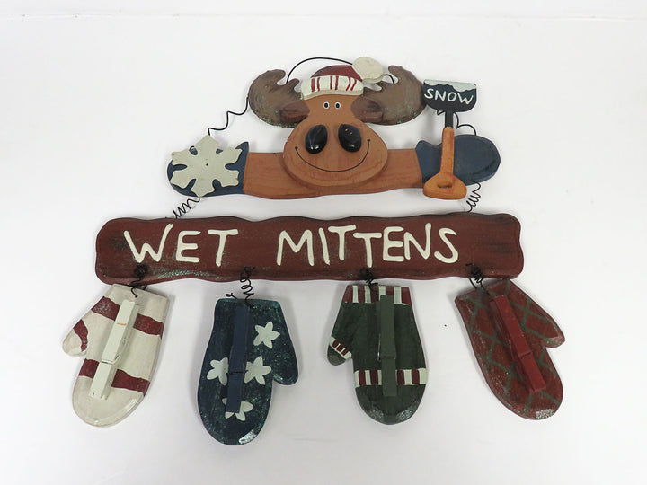 Hanging Moose "Wet Mittens" Holder