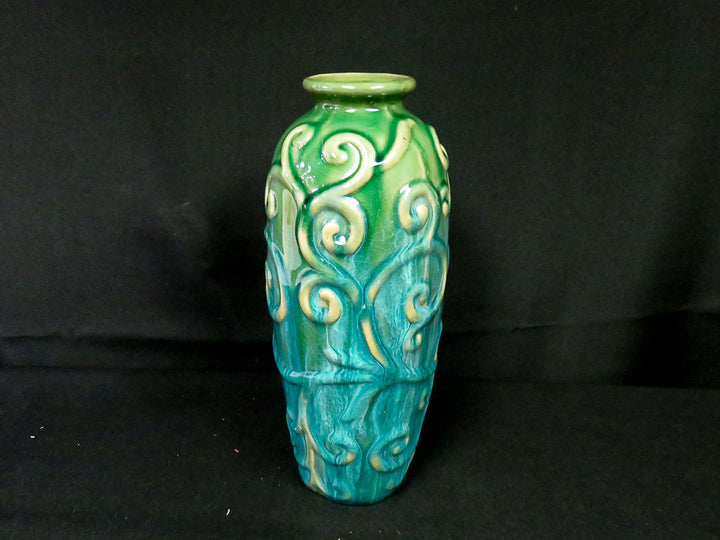 Blue and Green Crackled Vase