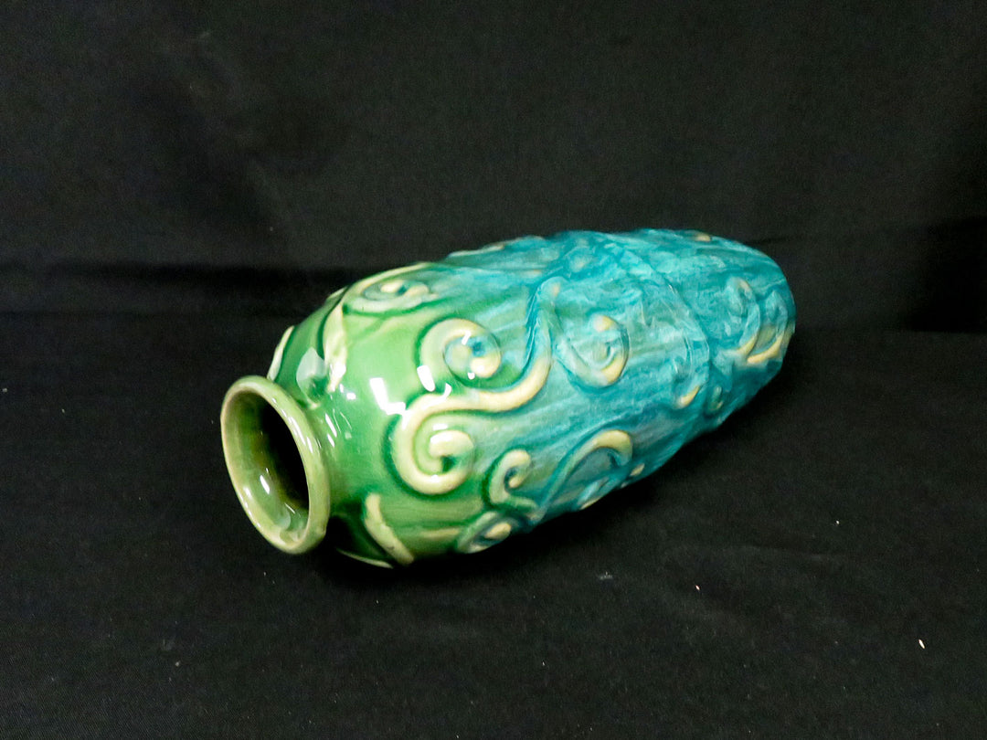 Blue and Green Crackled Vase