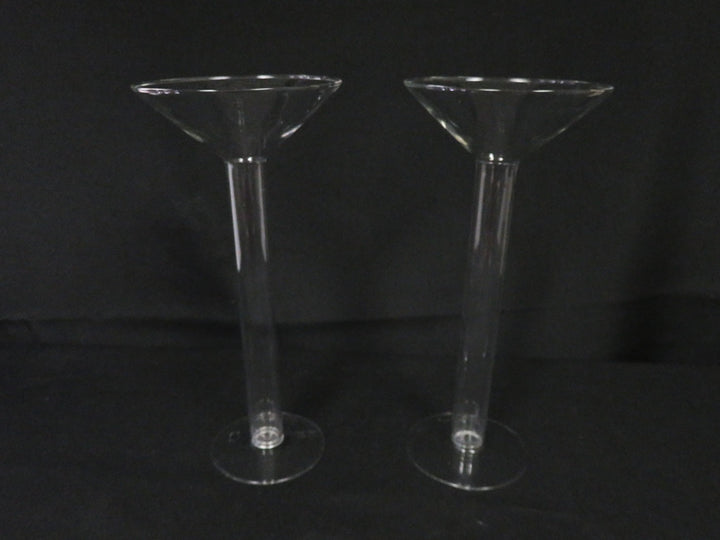 Crate & Barrel Glass Candlesticks