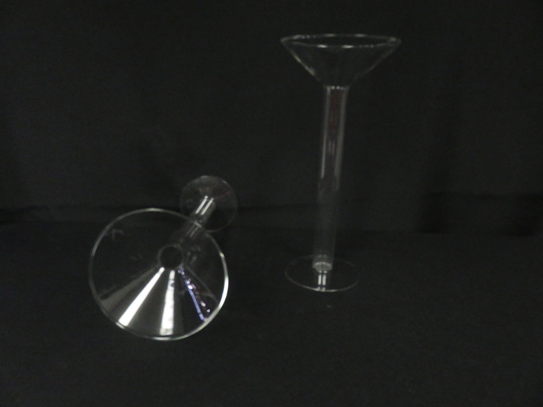 Crate & Barrel Glass Candlesticks