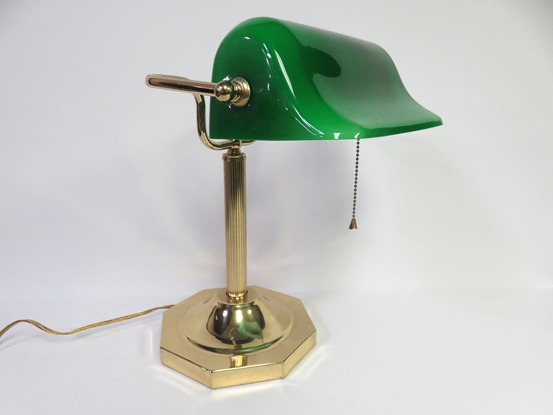 Green Glass Bankers Lamp