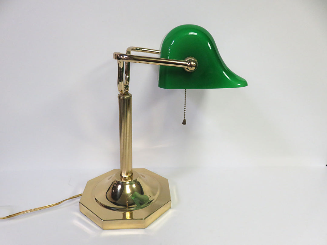 Green Glass Bankers Lamp