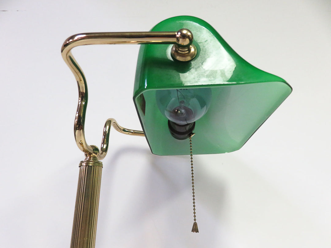 Green Glass Bankers Lamp