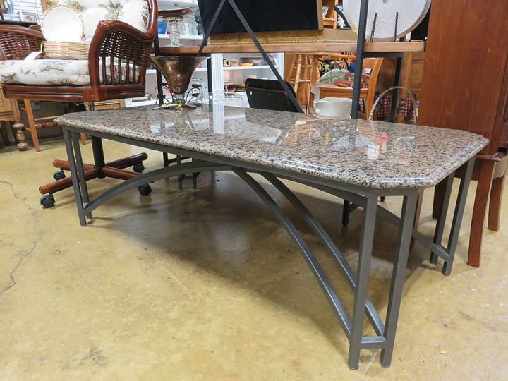 Metal and Granite Coffee Table