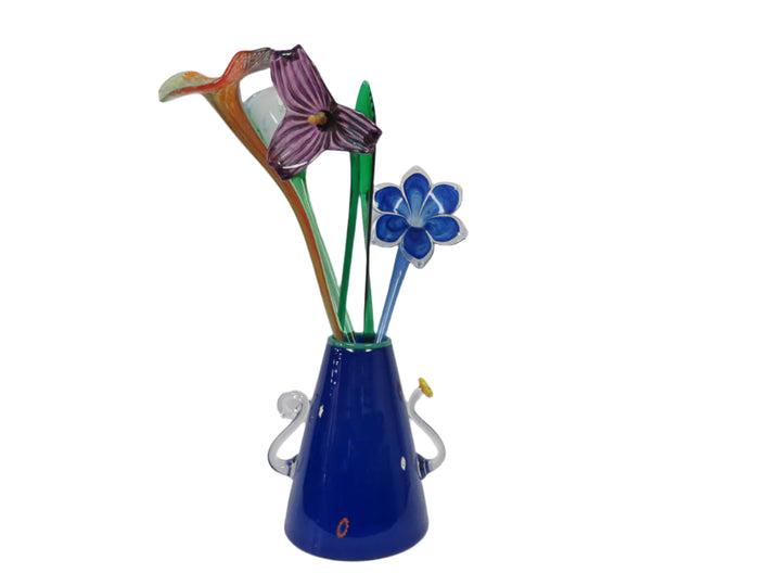 Art Glass Vase and Flowers