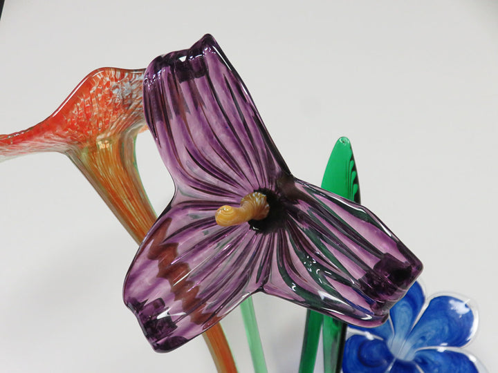 Art Glass Vase and Flowers