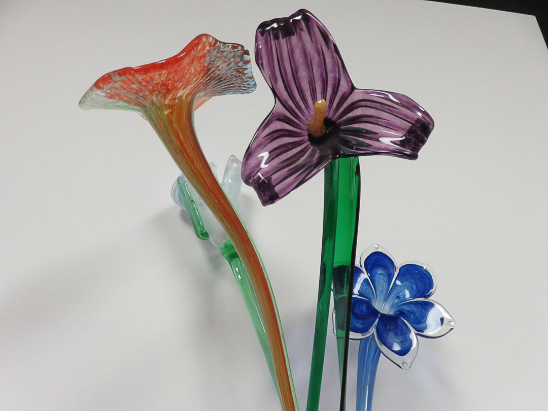 Art Glass Vase and Flowers