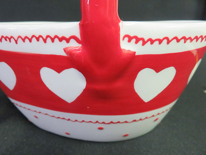 Heart Shaped Ceramic Basket