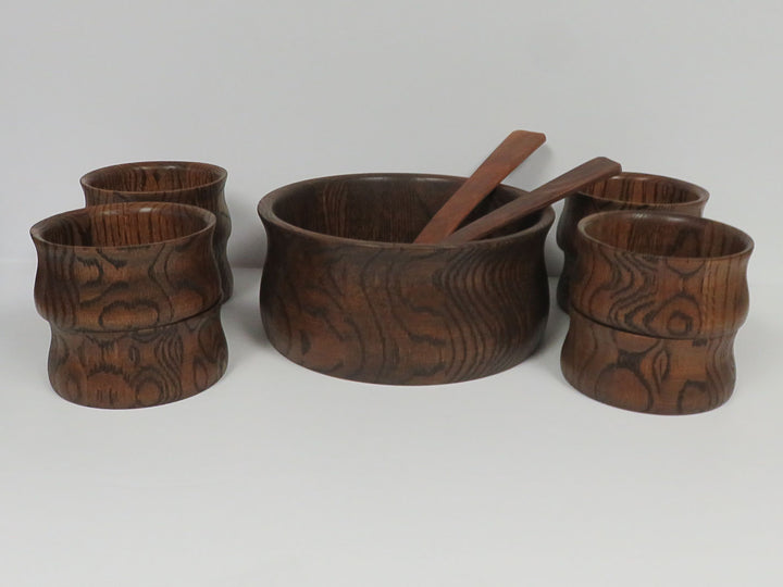 Oak Salad Bowl Set