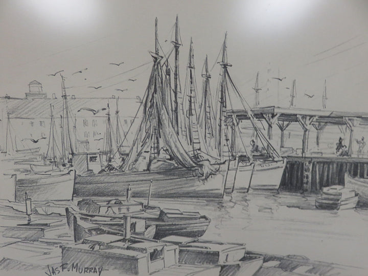 Dockside Pencil Sketch