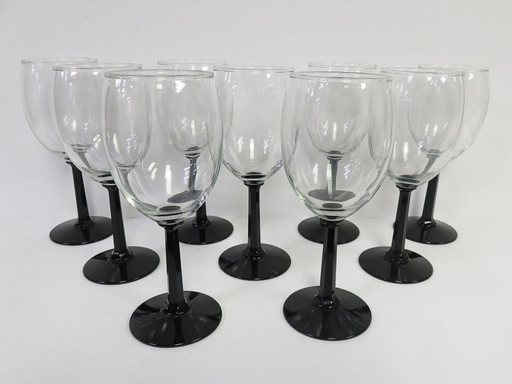 Black Stemmed Wine Glasses