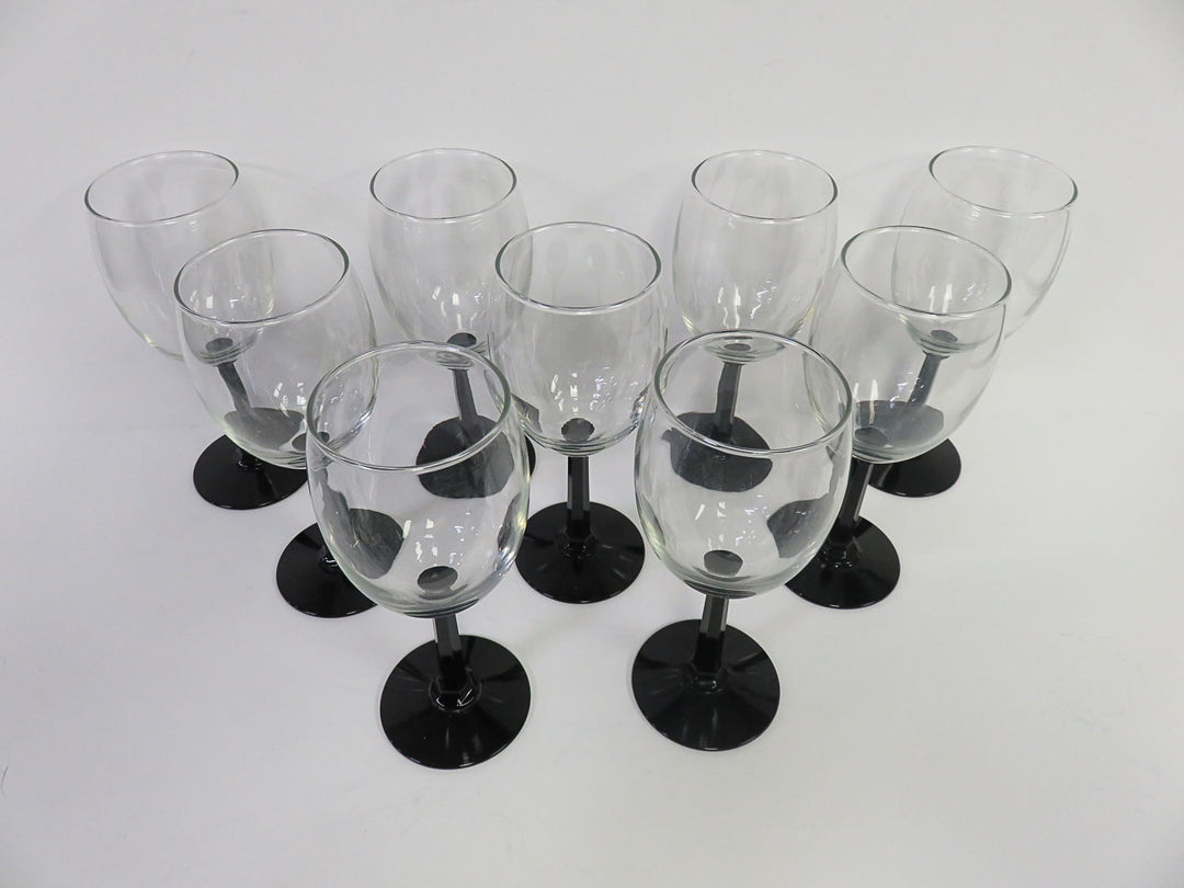 Black Stemmed Wine Glasses